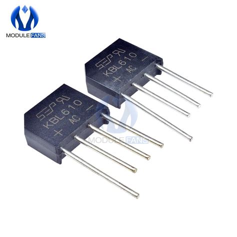 10PCS Electronic Diy KBL610 1000V 6A Diode Bridge Rectifier Single