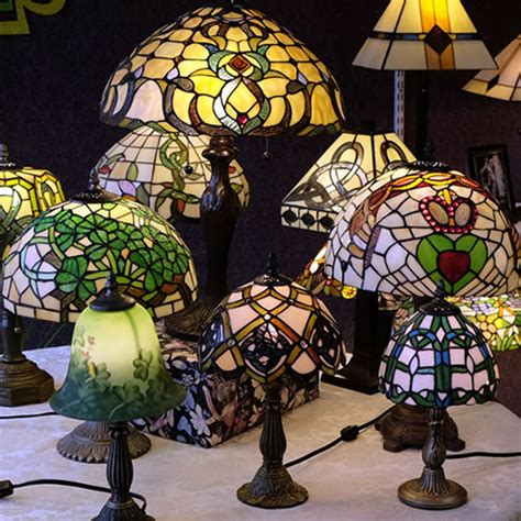 Irish Stained Glass Tiffany Table Lamps From Memory Lane Lamps