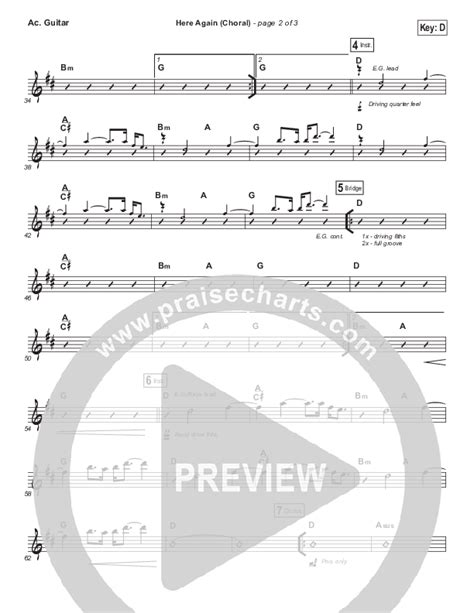 Here Again Choral Anthem Satb Acoustic Guitar Sheet Music Pdf Elevation Worship Arr Luke