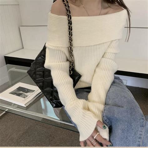 Off Shoulder Ribbed Sweater Brand New Super Cute And Depop