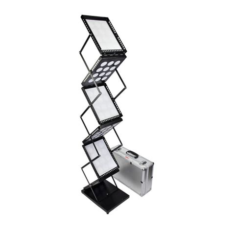 Black Zig Zag Brochure Holder Exhibition Display Services