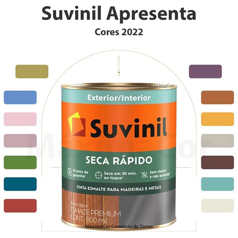 Tinta Acetinada Esmalte Seca Rápido Suvinil Cores 2022 800ml em