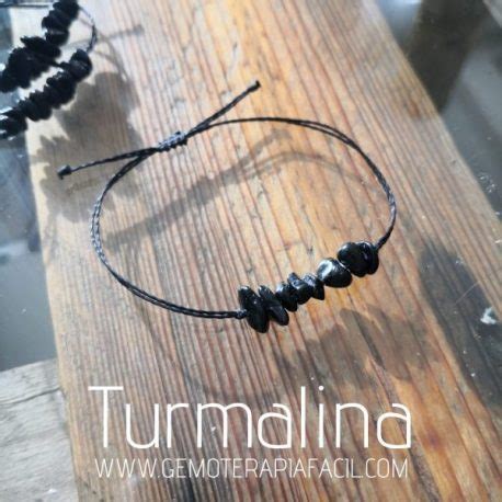 Pulsera Turmalina Negra Chips Adaptable Gemoterapia F Cil Tienda