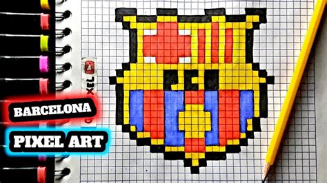 Como Dibujar A Fc Barcelona Paso A Paso Facil Pixel Art How To