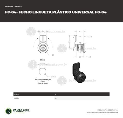 FECHO LINGUETA PLÁSTICO MIOLO UNIVERSAL FC G4 Bakelitsul