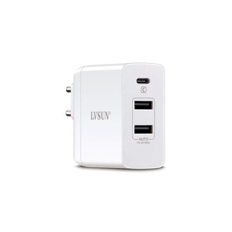 Интелигентна зарядна станция с 3 USB-A и USB-C порта, 45W бързо зарядно ...