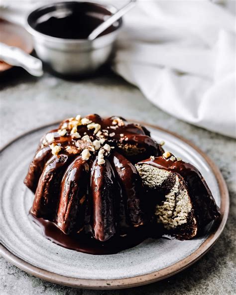 Marbled Black Sesame Chocolate Bundt Cake