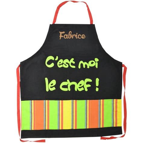 Tablier de cuisine homme personnalisé C est moi le Chef