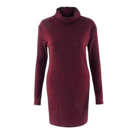 High Necked Sweater Dress Morecome Womens Casual Long Sleeve Jumper