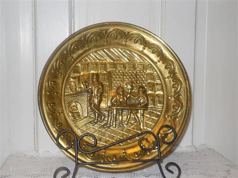 Items Similar To Elpec England Brass Plate Decorative Brass Plate 1960s Vintage Elpec England