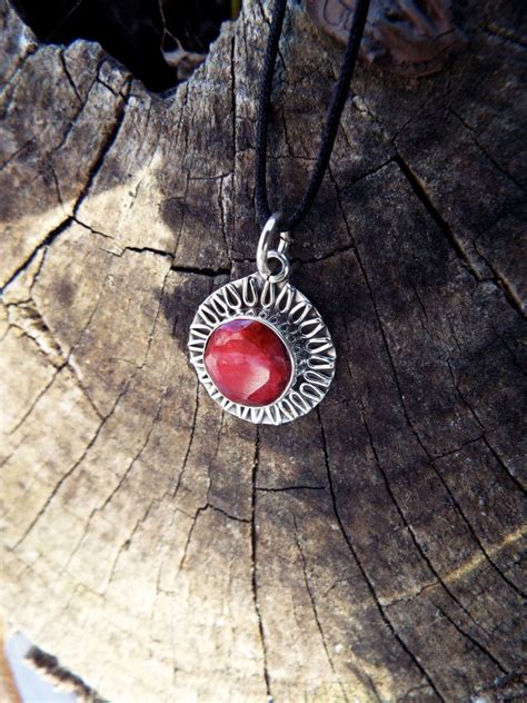 Ruby Pendant Red Gemstone Silver Handmade Necklace Sterling 925 Gothic ...