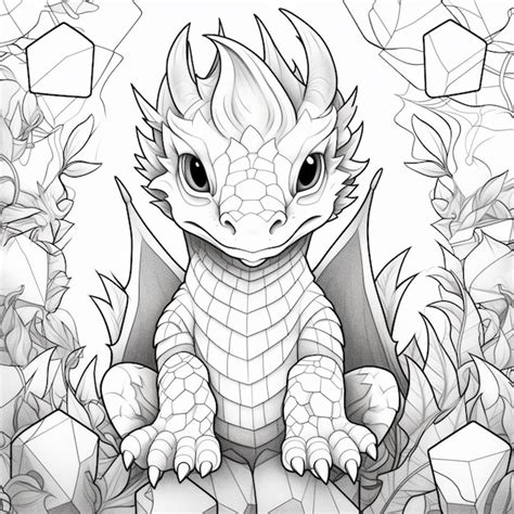 Premium Ai Image Coloring Pages Of A Dragon With A Broken Wing And A