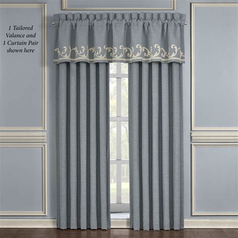 Aurora Scroll Slate Blue Window Treatment By J Queen New York