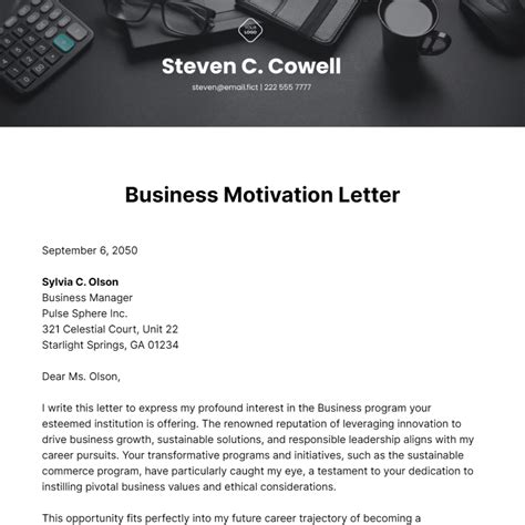 FREE Motivation Letter Templates & Examples - Edit Online & Download ...