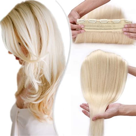 16 inch One Piece Clip in Hair Extension Human Hair Thick 100% Remy 3/4