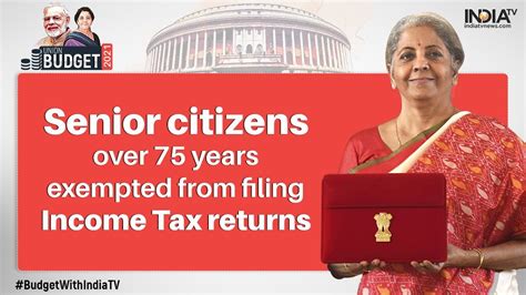 Budget 2021 Income Tax Returns Exemption Senior Citizens Above 75 Years Age Pension India Tv