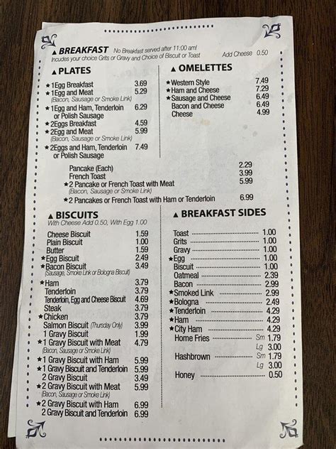 Menu at Buford's Grill restaurant, Buford