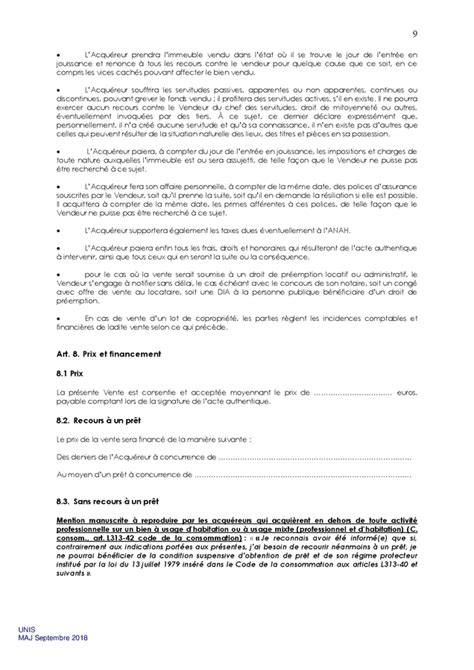 Trame De Compromis De Vente DOC PDF Page 9 Sur 14