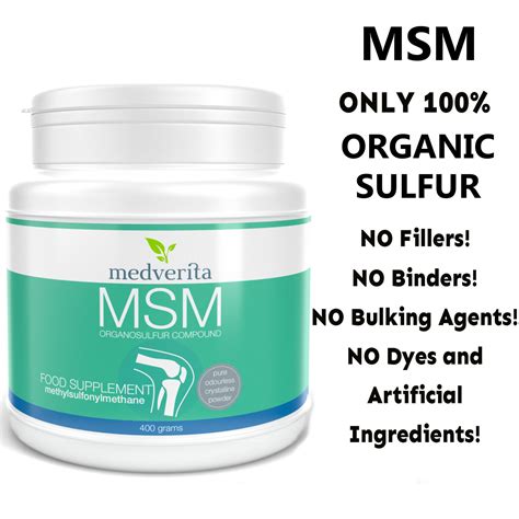 Medverita Msm Organic Sulfur Powder Pure Odourless G Free Uk