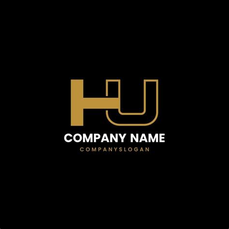 Premium Vector Hu Initial Logo Design