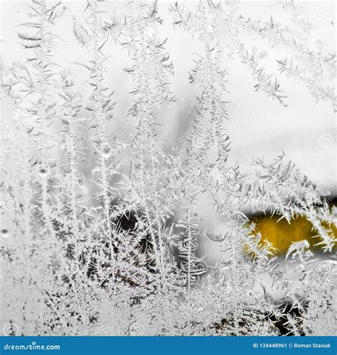 Frost on the window stock image. Image of decoration - 134448961