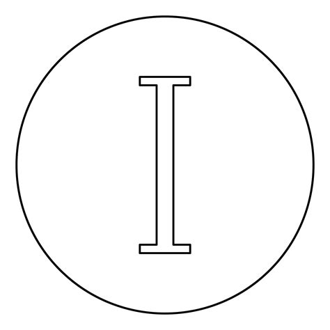 Iota Greek Symbol Capital Letter Uppercase Font Icon In Circle Round