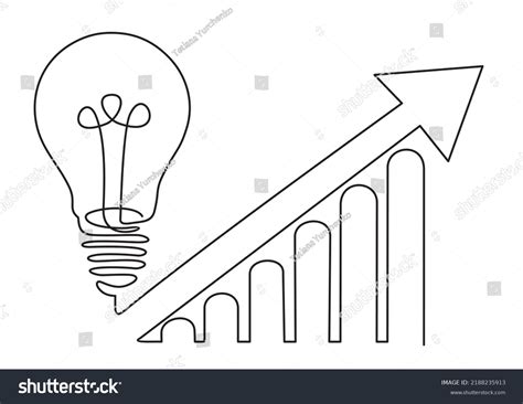 Continuous One Single Line Drawing Productivity Stock Vector Royalty