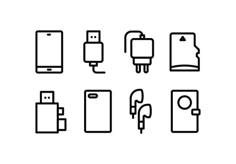 Phone Accessories Icon Pack Vector Art At Vecteezy