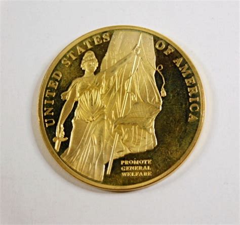 24K Gold Layered 40mm Medallion Commemorating We The People Proof