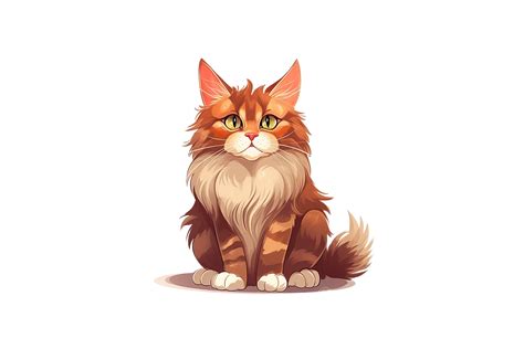 Cartoon Maine Coon Cat Graphic By Gornidesign Creative Fabrica