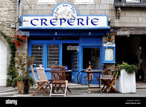 A Traditional French Creperie In The Brittany Coastal Town Of Roscoff