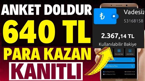 SADECE ANKET DOLDURARAK BİR GÜNDE 640 TL PARA KAZAN KANITLI