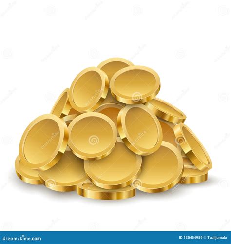 Gold Coins Pile Stock Vector Illustration Of Financial 135454959