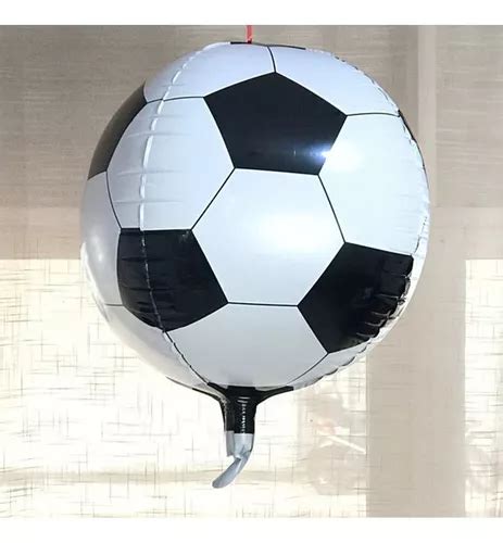 10 Balão Bexiga Metalizado Bola De Futebol 4d 45cm Festa