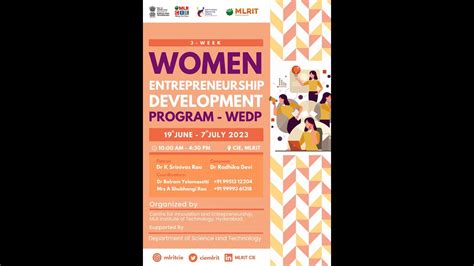 Women Entrepreneurship Development Program 2k23 Mlrit Cie Youtube