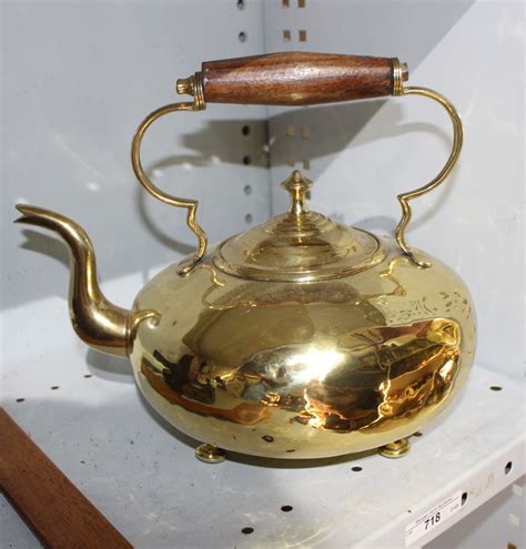 Sold At Auction Antique Brass Kettle With Lid