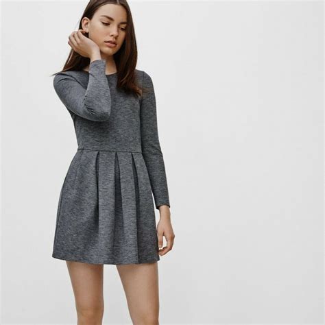 Wilfred Aritzia Ponte Knit Fit And Flare Dress Gem