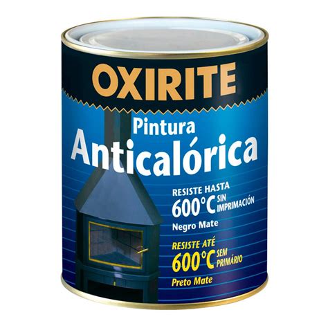 Oxirite Metal Pintura Resistente Ao Calor Preto Mate L