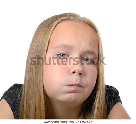 Pretty Girl Making Funny Face Isolated Stock Photo 351152876 Shutterstock