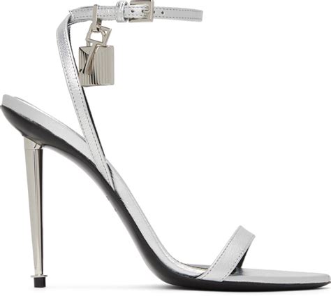 Tom Ford Silver Padlock Pointy Naked Sandals Shopstyle