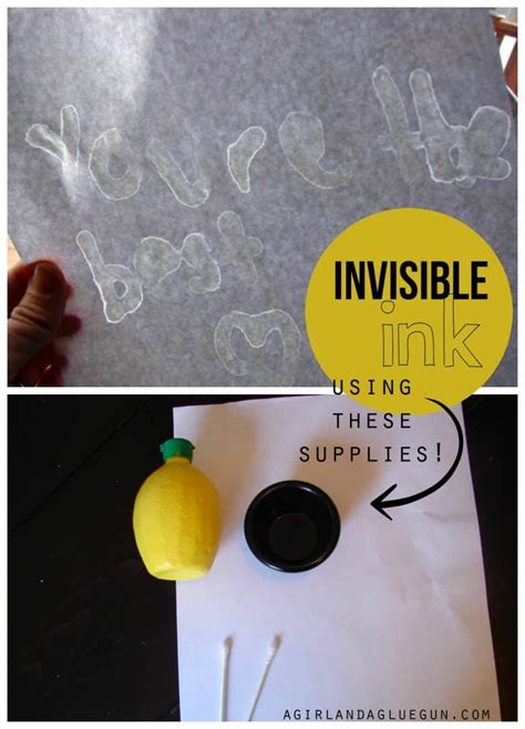 A Secret Messagewith Invisible Lemon Juice Kid Craft Spies Only