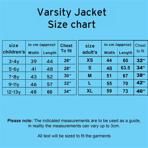 Letterman Jacket Size Chart Ubicaciondepersonas Cdmx Gob Mx