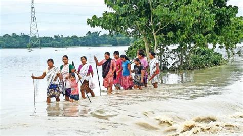 Devastating Floods Wreak Havoc In Assam 2 Lives Lost 488525 Affected