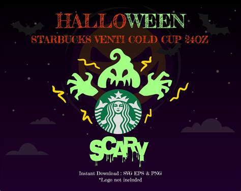 Full Wrap Halloween Starbuck Cup Svg Diy Venti Cup 24 Oz Etsy