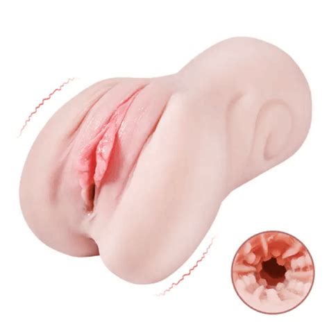 US Hellofuntoys Vibrating Pocket Pussy Male Masturbator With Textured Vagina