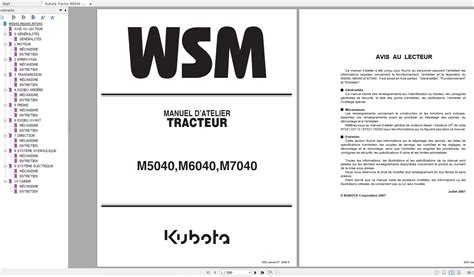 Kubota M5040 M6040 M7040 Tractor Workshop Manual Fr