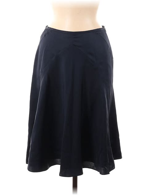 Giorgio Armani 100 Silk Solid Blue Silk Skirt Size 42 It 76 Off