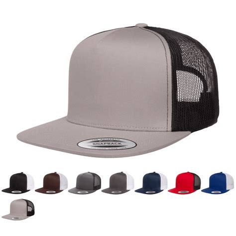 Yupoong 6006t Classic Trucker Snapback Hat Flat Bill Cap With Mesh Ba The Park Wholesale