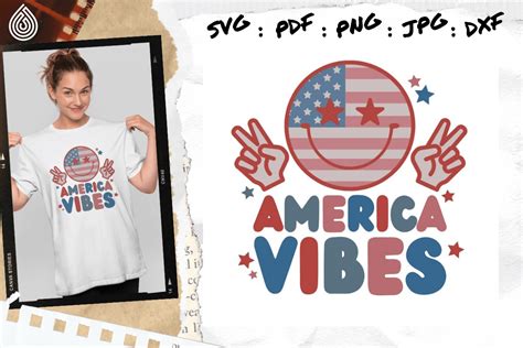 America Vibes Smiley Face Graphic By Svg Holywatershop · Creative Fabrica