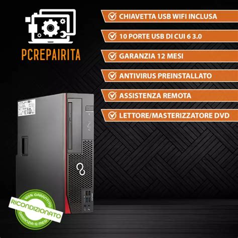 Pc Computer Desktop Fisso Ricondizionato I Gb Ram Gb Ssd